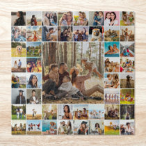 Modern Personalized 49 Photo Collage Jigsaw Puzzle