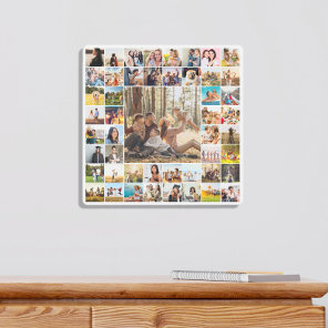 Modern Personalized 49 Photo Collage Metal Print