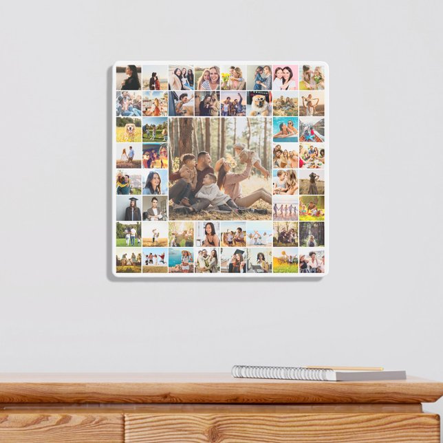 Modern Personalized 49 Photo Collage Metal Print (Creator Uploaded)