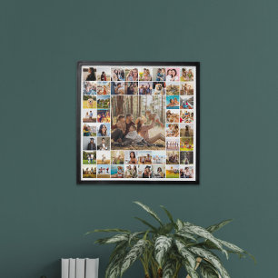 Modern Personalized 49 Photo Collage Peel And Stick Photo Tile