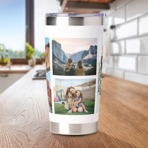 Modern Personalized 4 Photo Collage Insulated Tumbler