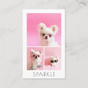 Modern Personalized 4 Photo Collage QR Code Business Card