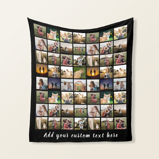 Modern Personalized 56 Photo Collage Fleece Blanket (Creator Uploaded)
