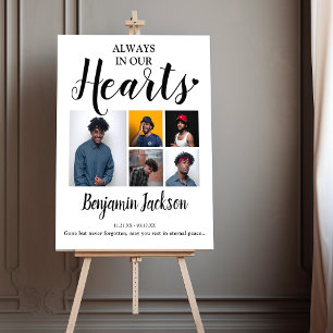 Modern Personalized 5 Photo Collage Memorial Foam Board