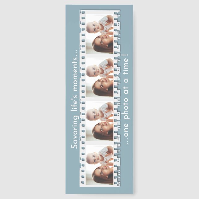 Modern Personalized 8-Photo Film Negative  Bookmarks (Back)