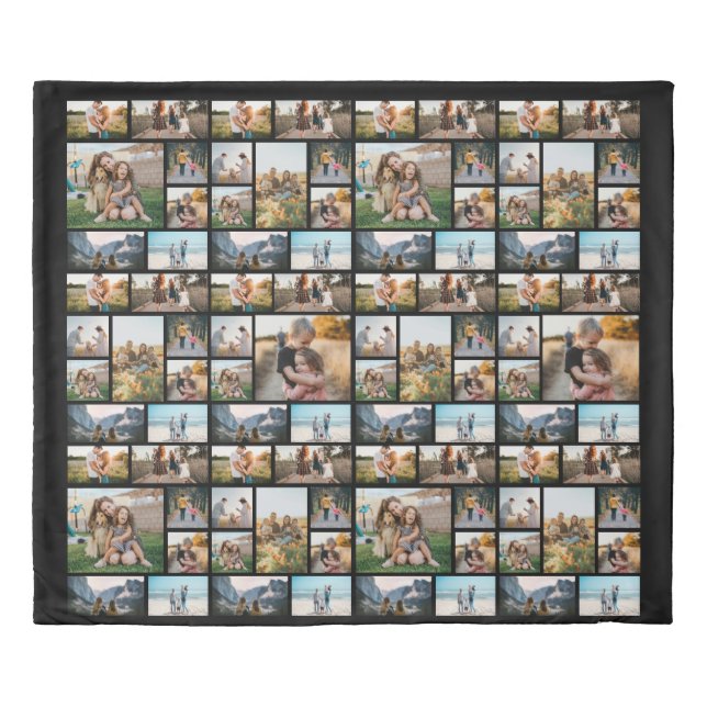 Modern Personalized 96 Photo Collage Duvet Cover (Front)