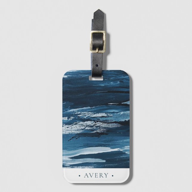 Modern Personalized Abstract Paint Luggage Tag (Front Vertical)