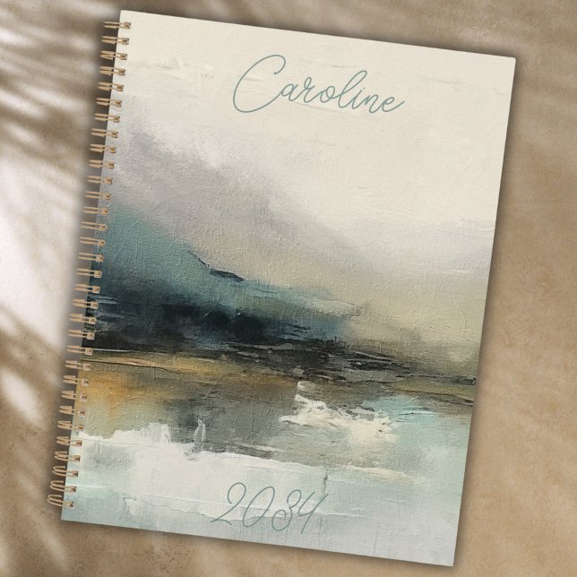 Modern Personalized Abstract Teal Landscape Planner (Creator Uploaded)