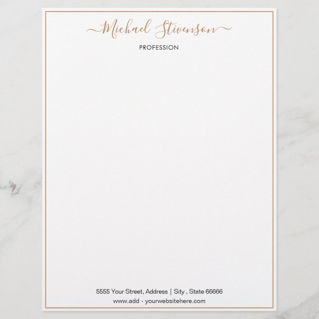 Modern Personalized Address Name Info Letterhead (Front)
