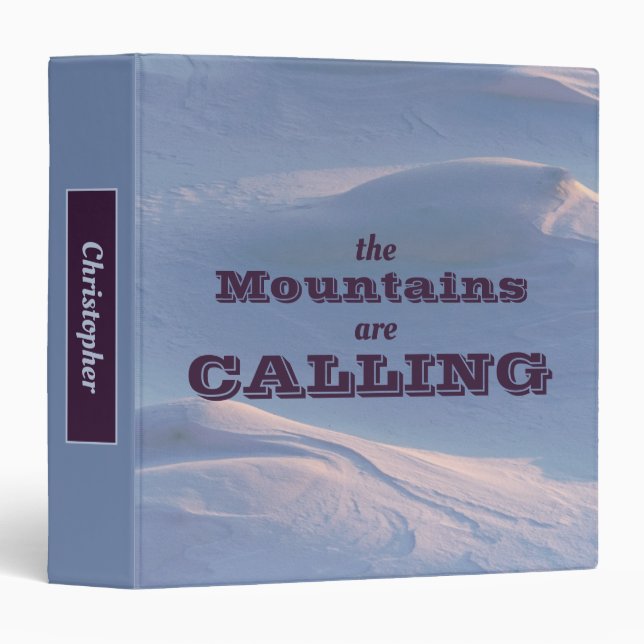 Modern Personalized All-Purpose Photo 3 Ring Binder (Front/Spine)