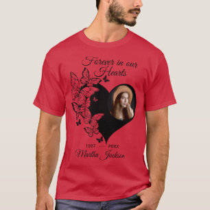 Modern Personalized Always In Our Hearts Memorial T-Shirt
