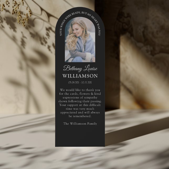 Modern Personalized Arch Photo Memorial Bookmarks (Creator Uploaded)