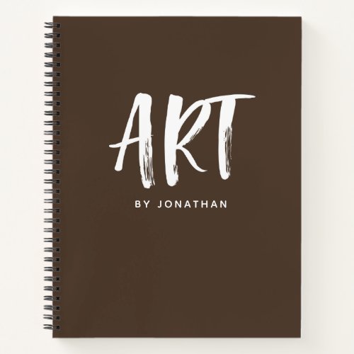 Modern Personalized Artist Sketchbook Your Name Notebook