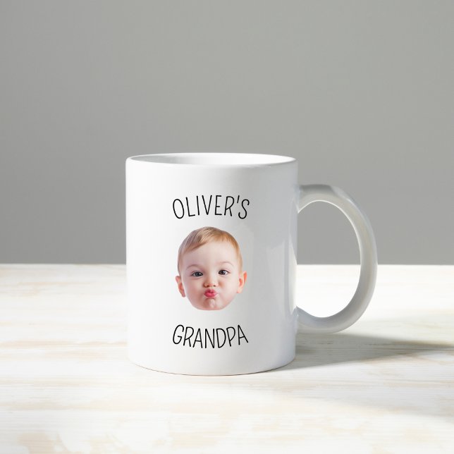 Modern Personalized Baby Photo Mug for Grandpa (Creator Uploaded)
