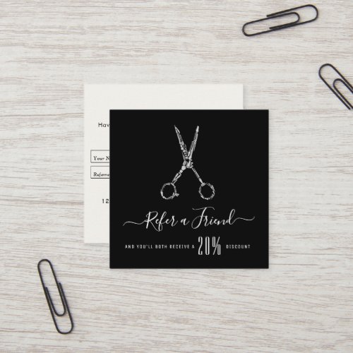 modern personalized barber shop referral card