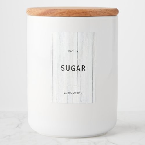 Modern Personalized Basics Sugar Black Fonts Food Label