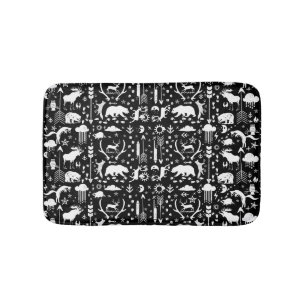 Modern Personalized Bear Fox Deer Boys Room Bathroom Mat