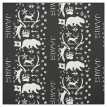 Modern Personalized Bear Fox Deer Boys Room Fabric