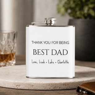 Modern Personalized Best Dad Flask Gift