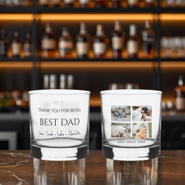 Modern Personalized Best Dad Whiskey Glass (Creator Uploaded)