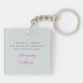 Modern Personalized Best Friend Photo Quote Keychain | Zazzle