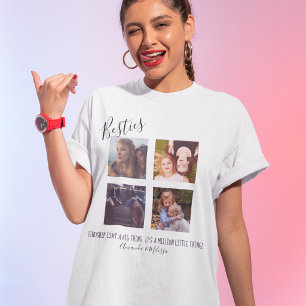Modern Personalized Besties 4 Photo T-Shirt