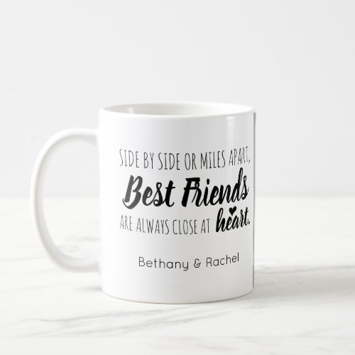 Modern Personalized BFF Best Friend Script Photo Coffee Mug