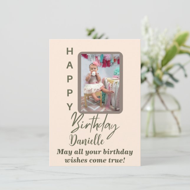 Modern Personalized Birthday Card (Standing Front)