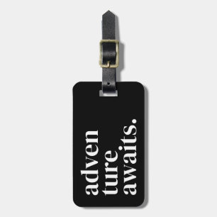 Modern Personalized Black Luggage Tag