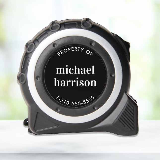 Modern Personalized Black Tape Measure (Creator Uploaded)