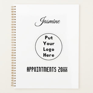 Modern Personalized Black & White Logo Year Name Planner