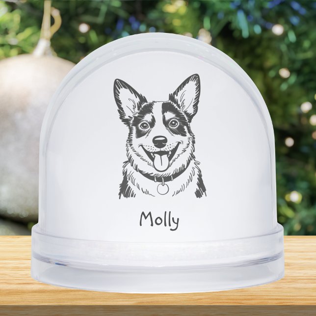 Modern Personalized Blue Heeler Dog Christmas Snow Globe (Creator Uploaded)