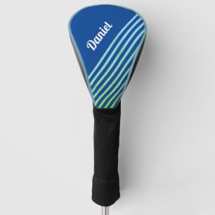 Modern Personalized Blue Modern Striped Golf Head Cover