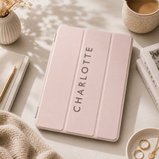 Modern Personalized Blush Pink Name iPad Smart Mini Cover