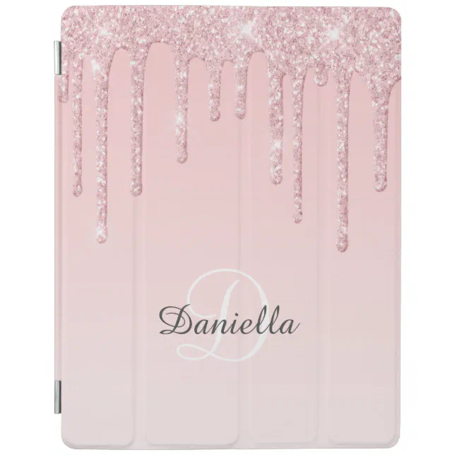 Modern Personalized Blush Pink Sparkle Glitter iPad Smart Cover | Zazzle