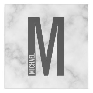 Modern Personalized Bold Monogram and Name Acrylic Print