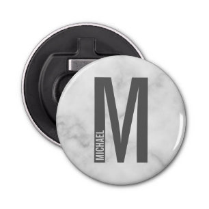 Modern Personalized Bold Monogram and Name Bottle Opener
