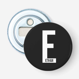 Modern Personalized Bold Monogram and Name Bottle Opener