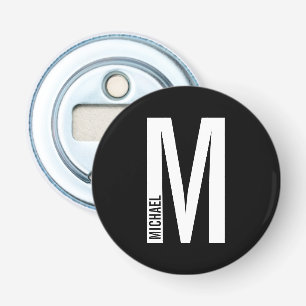 Modern Personalized Bold Monogram and Name Bottle Opener