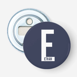 Modern Personalized Bold Monogram and Name Bottle Opener
