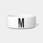 Modern Personalized Bold Monogram and Name Bowl<br><div class="desc">Modern Monogram Design featuring personalized monogram letter "M" and name in modern bold sans serif font style.</div>