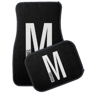 Modern Personalized Bold Monogram and Name Car Floor Mat