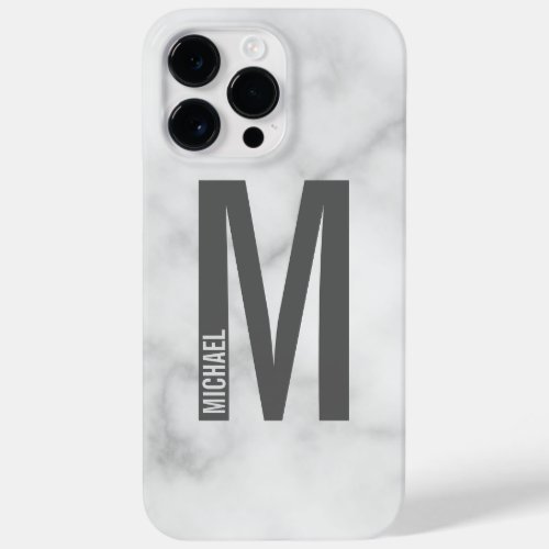 Modern Personalized Bold Monogram and Name Case_Mate iPhone 14 Pro Max Case