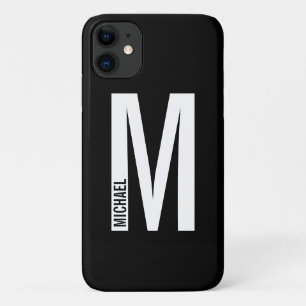 Modern Personalized Bold Monogram and Name iPhone 11 Case