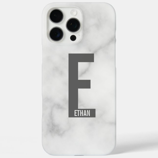 Modern Personalized Bold Monogram and Name Case-Mate iPhone Case (Back)