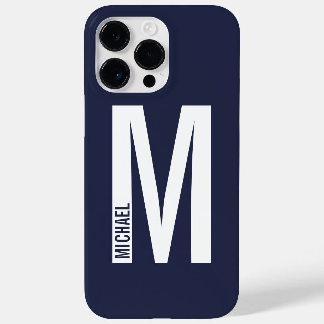 Modern Personalized Bold Monogram and Name Case-Mate iPhone Case (Back)