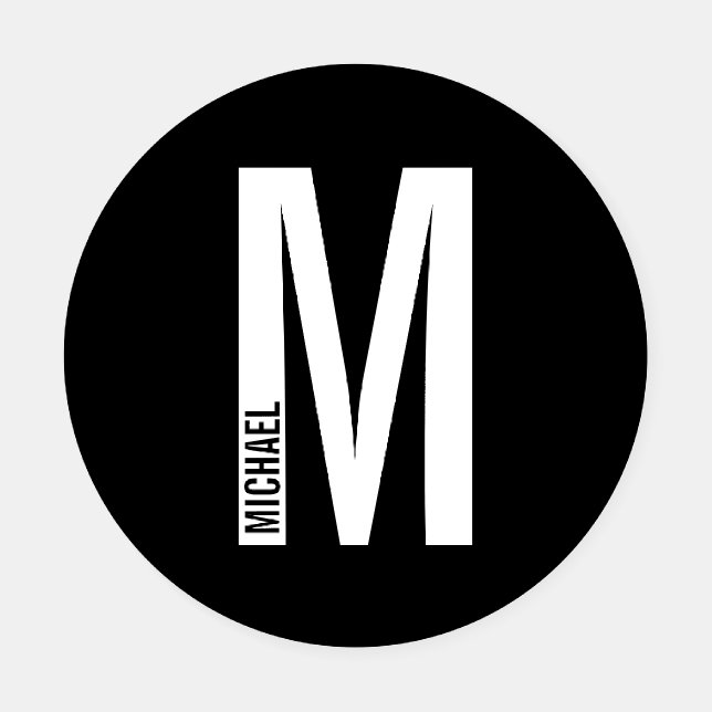 Modern Personalized Bold Monogram and Name Coaster Set (Single)