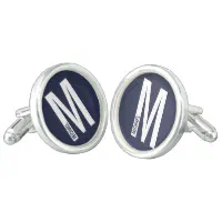 Modern Personalized Bold Monogram and Name Cufflin Cufflinks