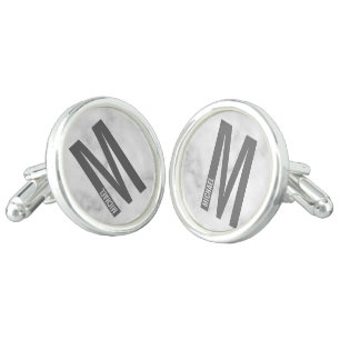 Modern Personalized Bold Monogram and Name Cufflinks