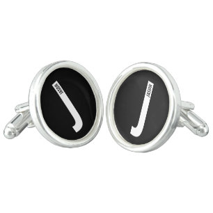 Modern Personalized Bold Monogram and Name Cufflinks
